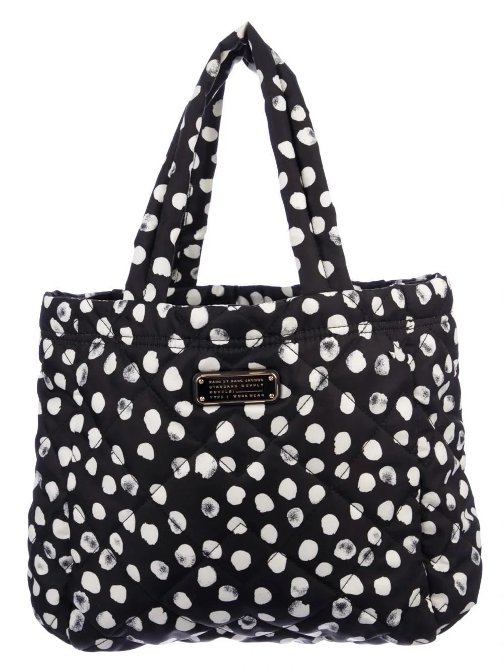 Marc by Marc Jacobs Black and White Polka Dot Quilted Tote